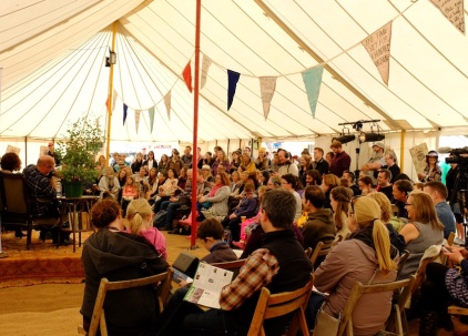 the Literary Stage tent, Saturday